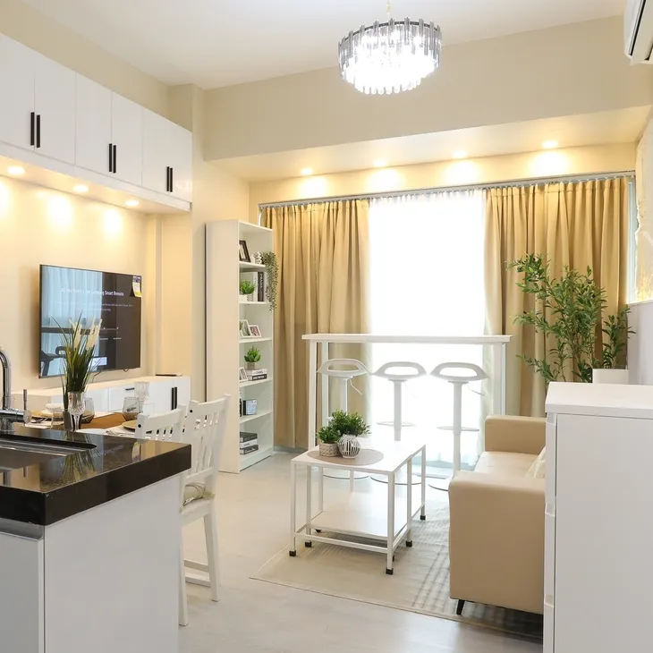 Japandi Studio at Azure North — finished, guest-ready unit
